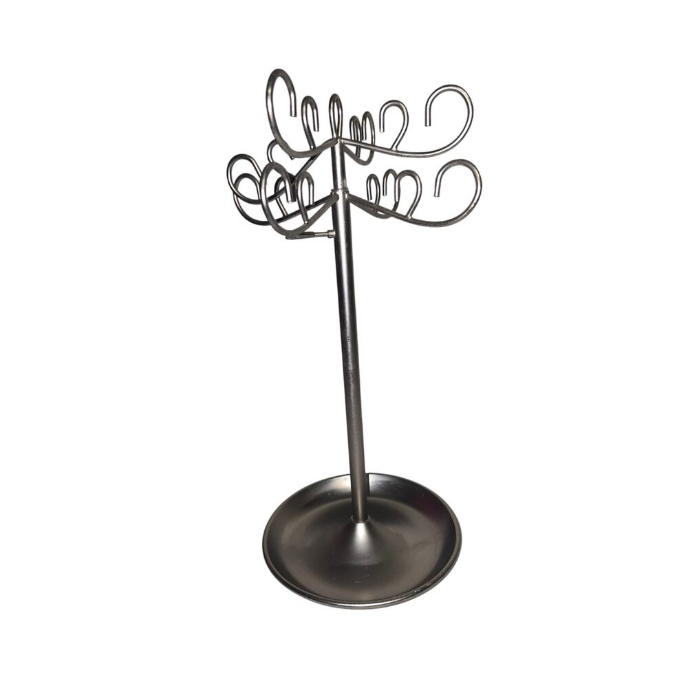 Metal Jewelry Tree Stand Organizer in Silver